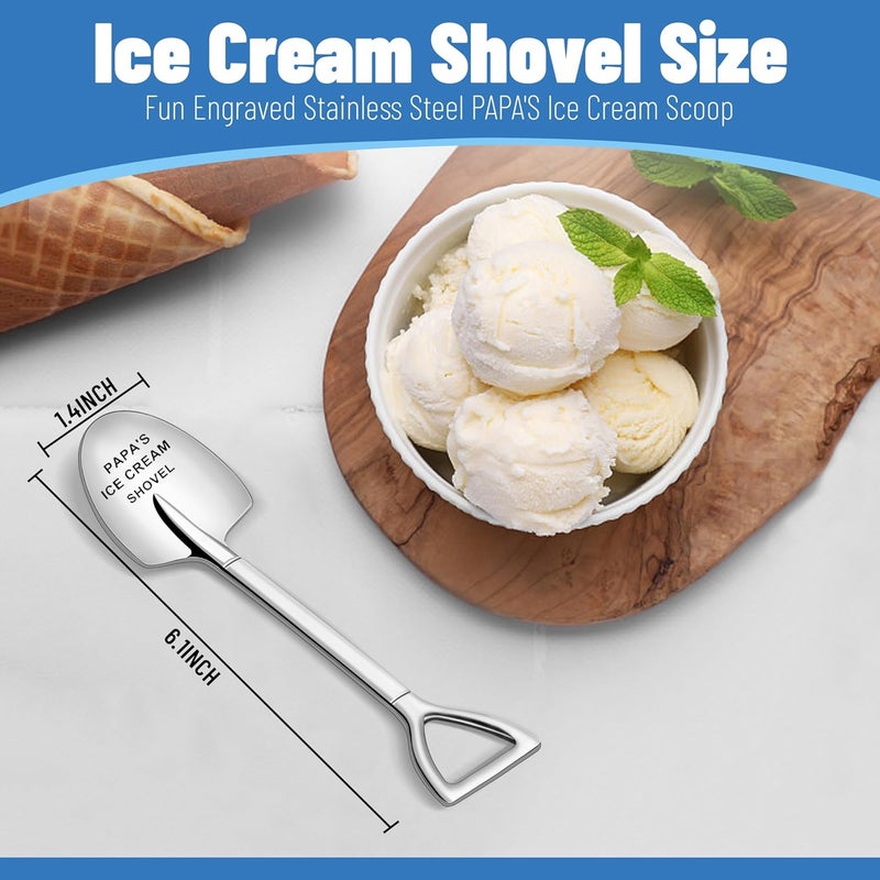Chambom Gifts for Dad - Dad's Ice Cream Shovel, Father Presents for Papa, Stainless Steel Ice Cream Shovel for Birthday, Christmas, Father's Day Gifts from Daughter Son, Stocking Stuffers for Men - Image 3